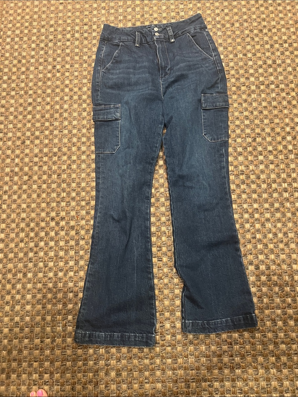 PAIGE Dark Blue Cargo Flare Jeans size 30 NEW